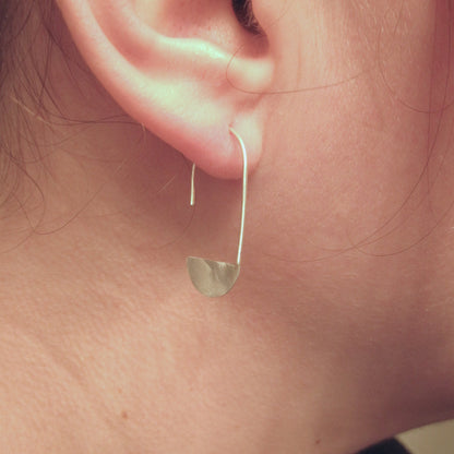A Contemporary, Hand-Made Take on the Classic Design,  Crescent Moon Dangle Earrings - 0136 - Virginia Wynne Designs