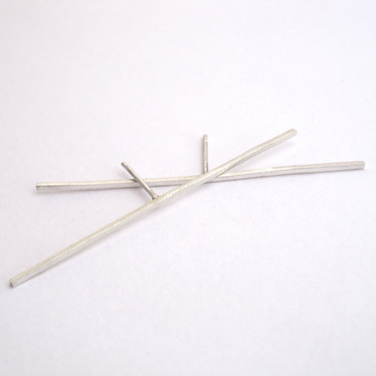 Unique Distinctive Design 2 Inch Staple Stud Earrings in Square or Round - 0168 - Virginia Wynne Designs