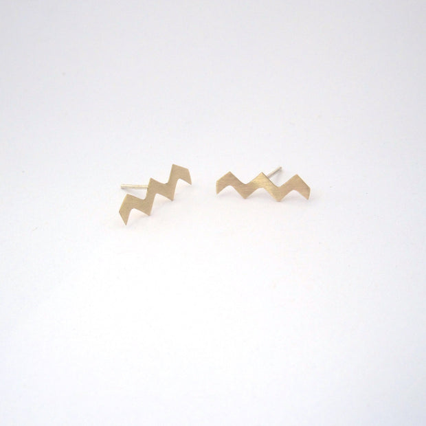 Distinctive and Stylish, Hand-Made, Zig Zag Chevron Ear Studs - 0143 - Virginia Wynne Designs