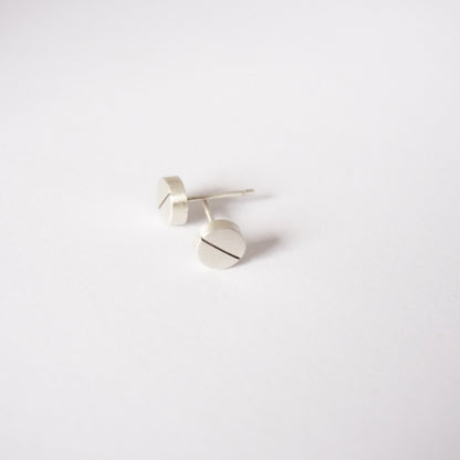 Unique, Hand-Crafted, Sterling Silver or Brass Flathead Stripe, Round Studs - 0179 - Virginia Wynne Designs