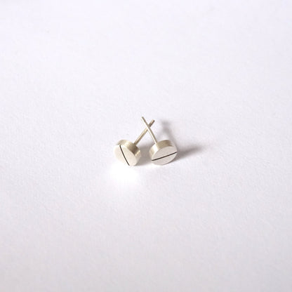 Unique, Hand-Crafted, Sterling Silver or Brass Flathead Stripe, Round Studs - 0179 - Virginia Wynne Designs