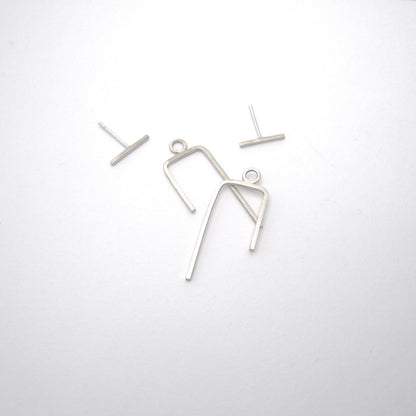 Distinctive Boho Hand-Made Styling - Staple Line Ear Jacket Stud Earrings As Seen On BuzzFeed - 0144 - Virginia Wynne Designs
