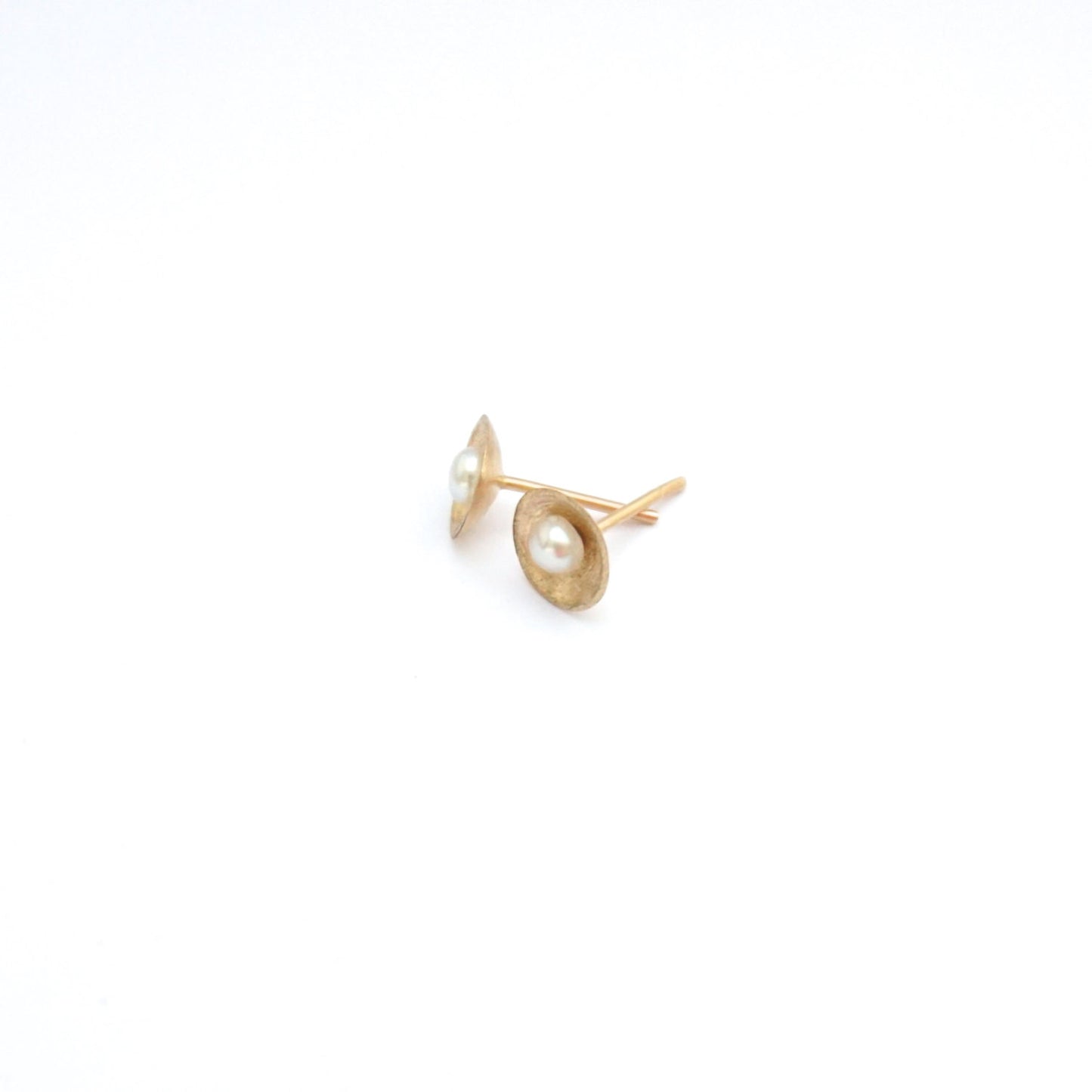 Sophisticated and Smart Hand-Crafted Freshwater Pearl Set in a Domed Concave Backing - 0085 - Virginia Wynne Designs