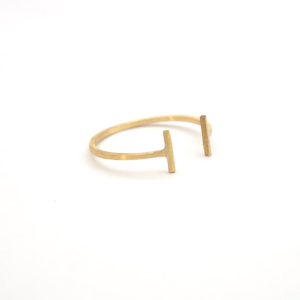 Unique & Minimalist Hand-Made Open Parallel Bar Ring - 0155 - Virginia Wynne Designs