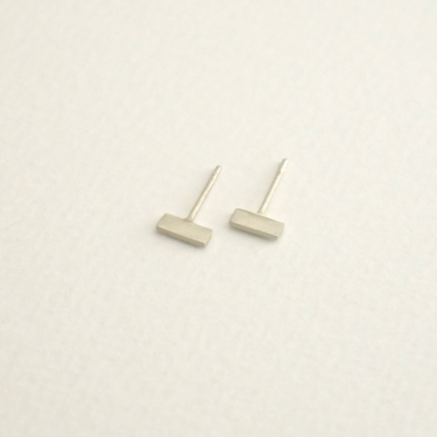 True Stand-outs - Hand-Made Flat Rectangular Bar Stud Earrings - 0184 - Virginia Wynne Designs