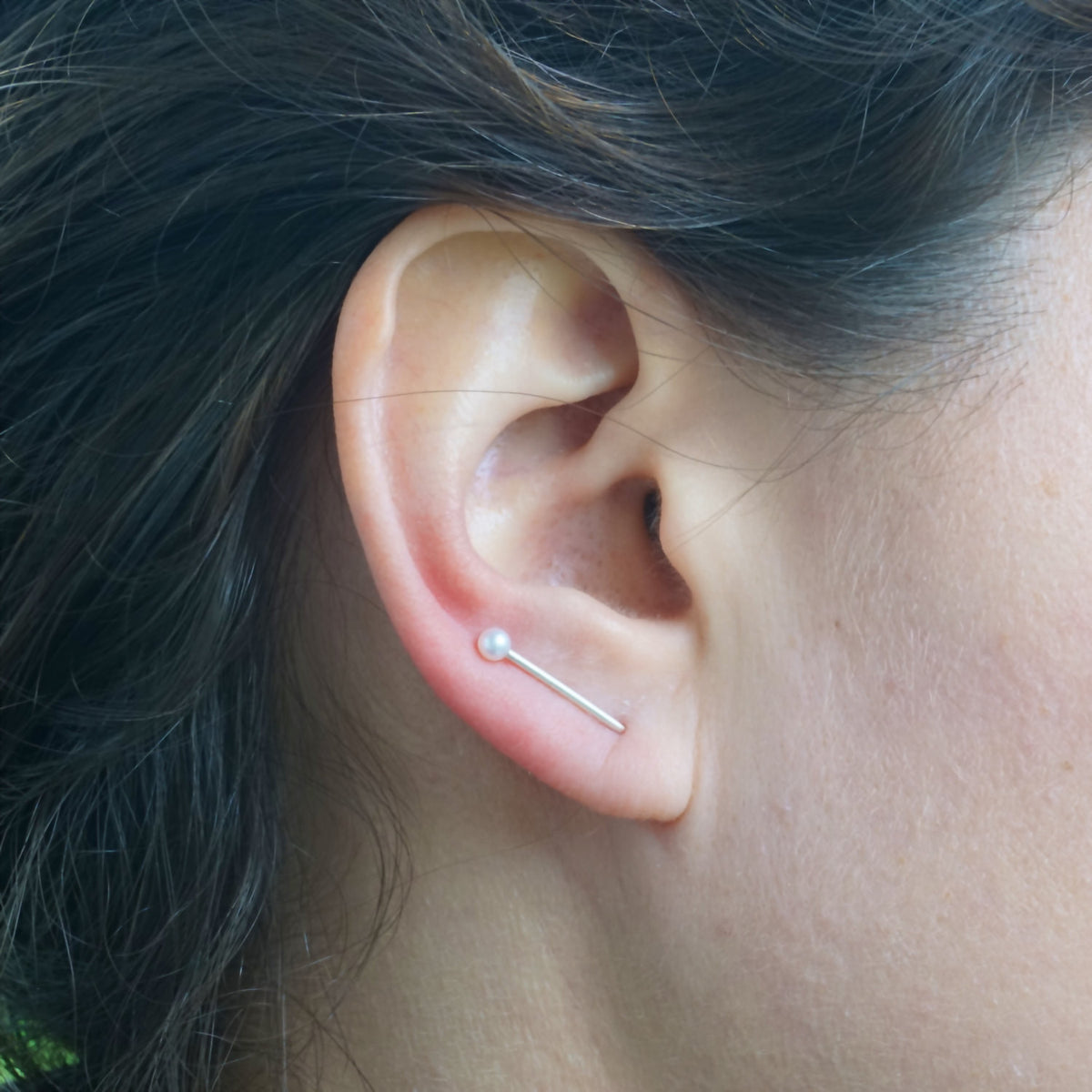 Elegant Hand-Made Pearl Ear Climber Earrings - 0150 - Virginia Wynne Designs