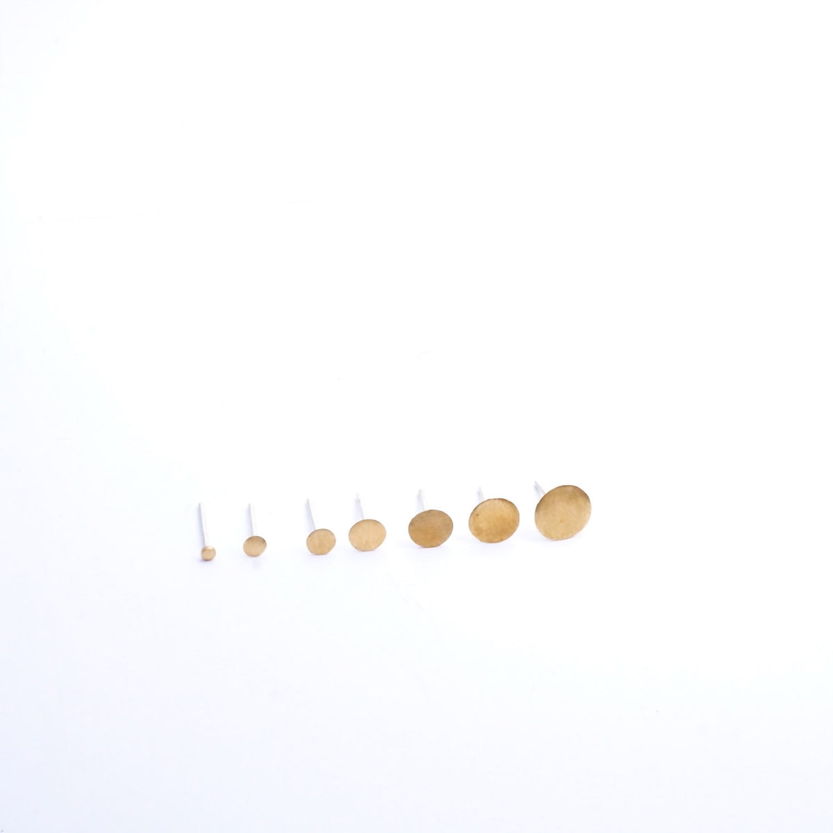 Tasteful and Classic - Hand-Made Solid 18k Gold Circle Studs - 0247 - Virginia Wynne Designs