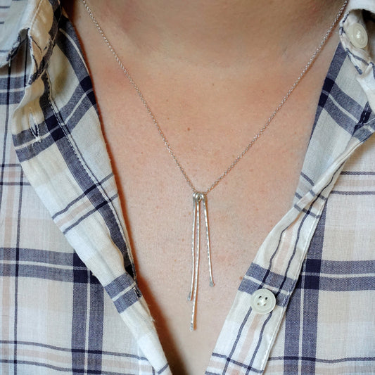 Stylish, Contemporary Hand-Made Hammered Pendant Necklace - 0153 - Virginia Wynne Designs