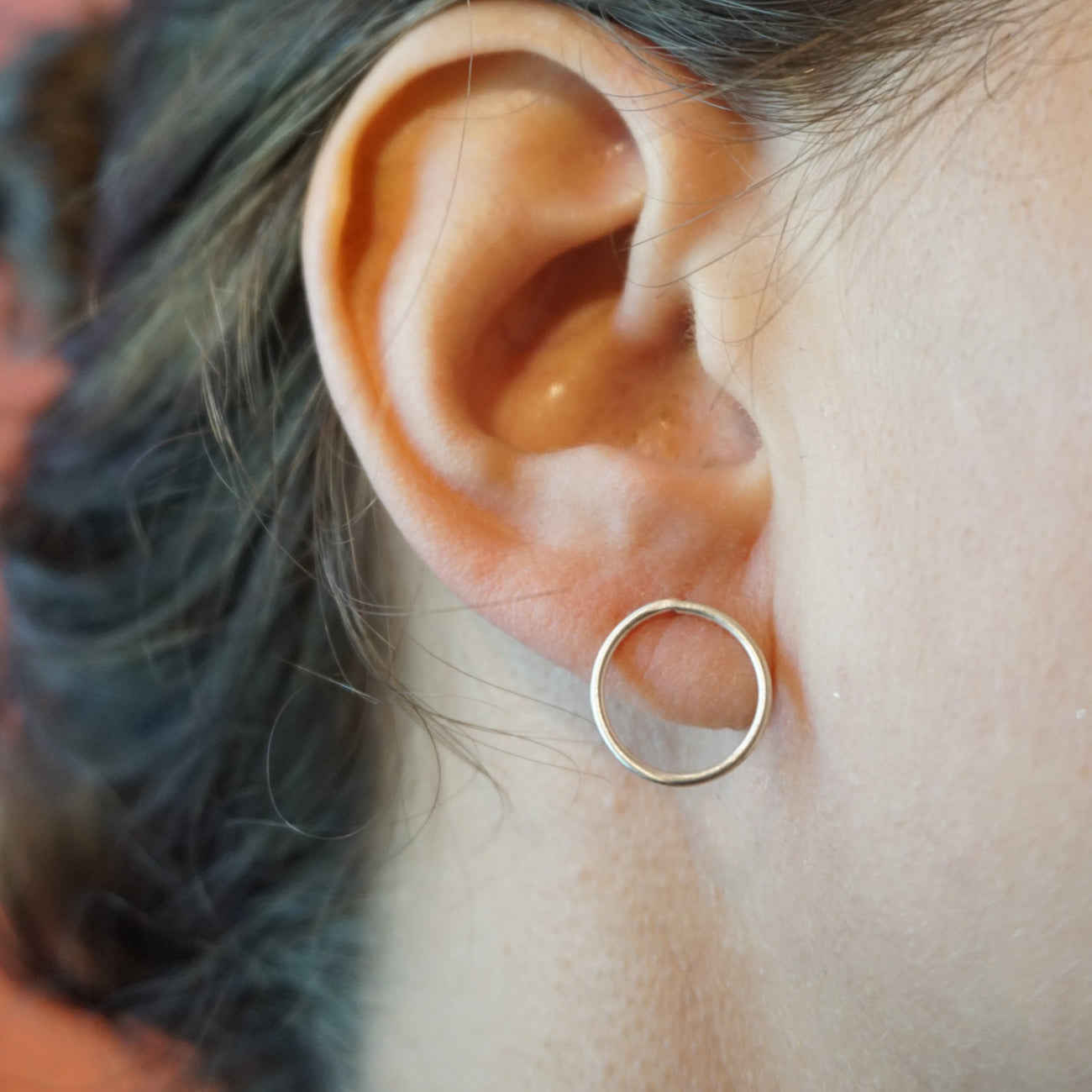 Simple, Elegant and Well Designed Hand-Made Thin Large Circle Studs - 0162 - Virginia Wynne Designs