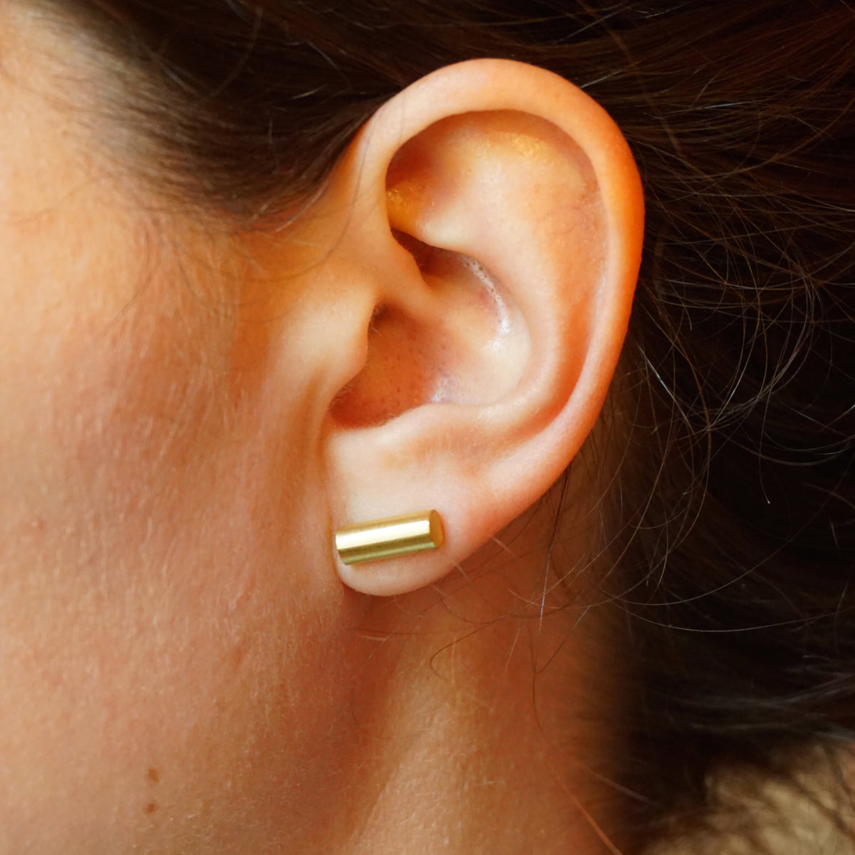 A Contemporary Classic - Hand-Made Solid Round Bar Stud Earrings - 0163 - Virginia Wynne Designs