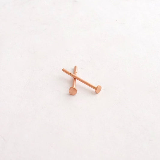 Hand-Crafted Elegance With These Solid 14k Rose Gold Studs - 0132 - Virginia Wynne Designs
