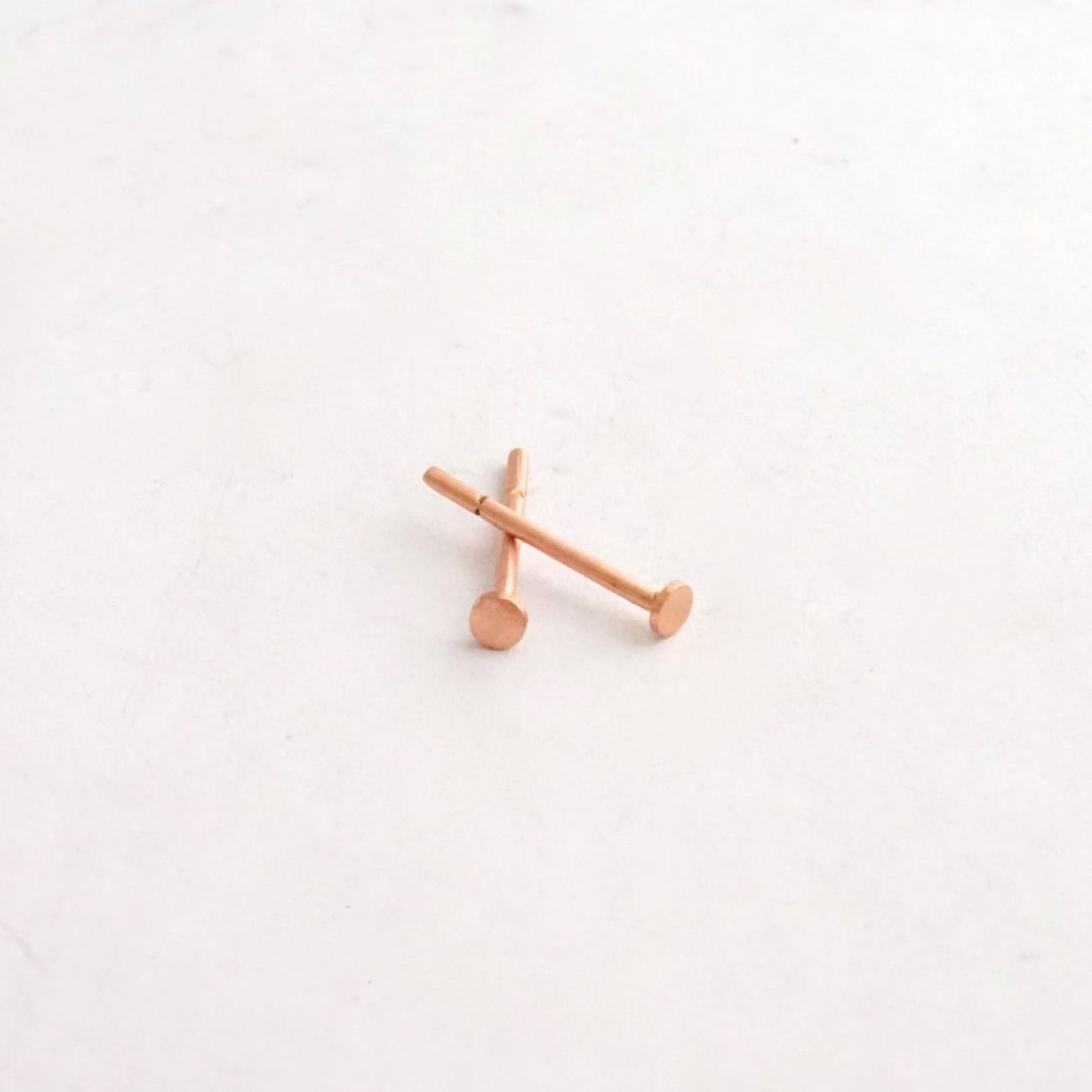 Hand-Crafted Elegance With These Solid 14k Rose Gold Studs - 0132 - Virginia Wynne Designs