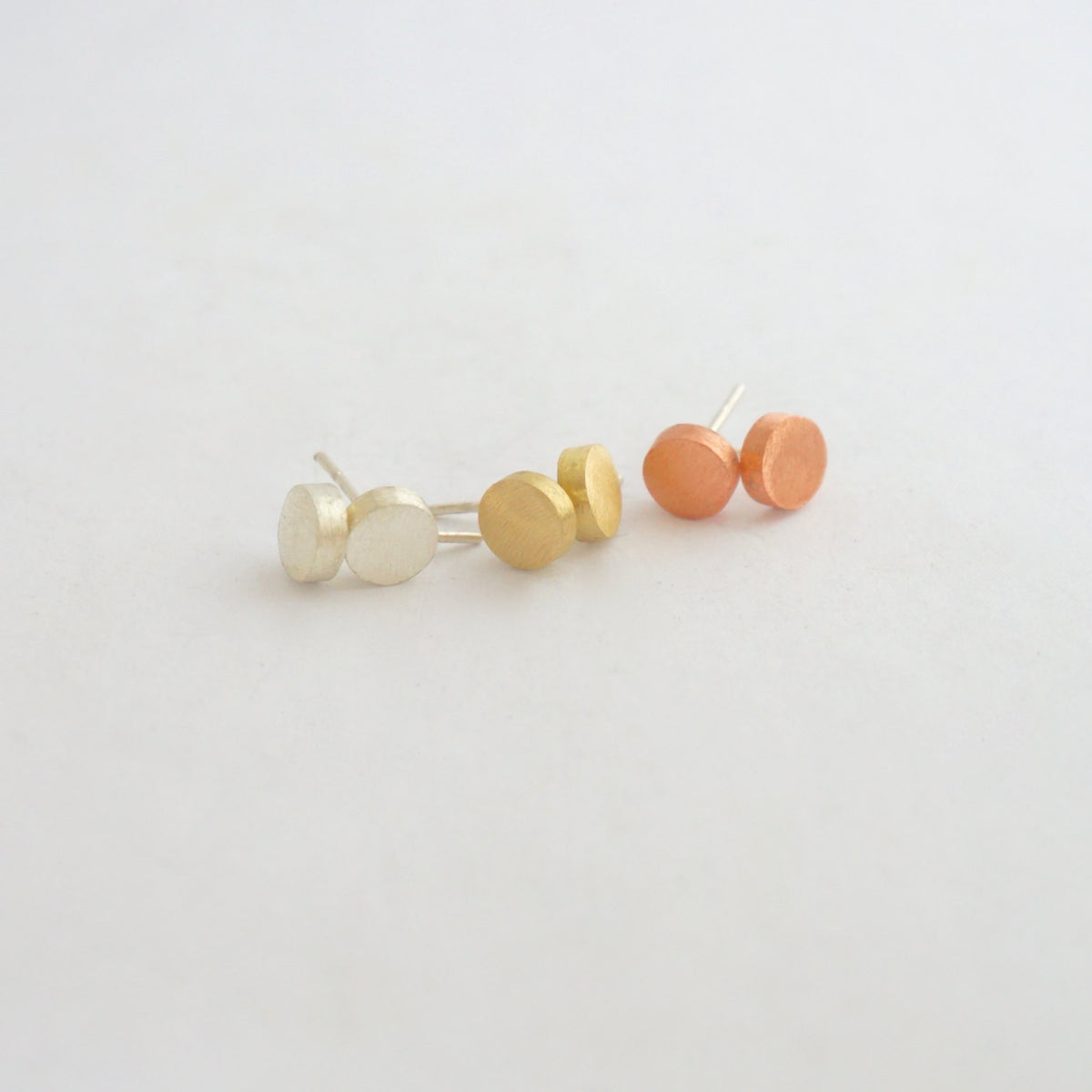 Chic Styled Set of Three Hand-Made Circle Dot Stud Earrings - 0167 - Virginia Wynne Designs