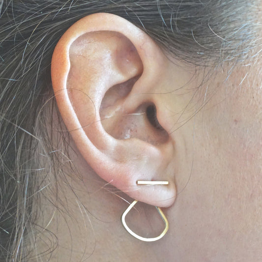Contemporary Hand-Crafted Staple Ear Jacket With Half Circle Ear Jacket - 0173 - Virginia Wynne Designs