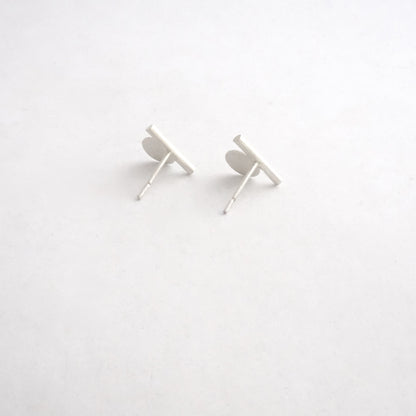 Distinctive Hand-Crafted Bar & Flat Circle Stud Earrings - 0169 - Virginia Wynne Designs