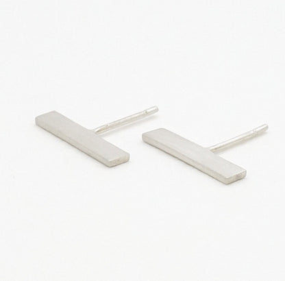 True Stand-outs - Hand-Made Flat Rectangular Bar Stud Earrings - 0184 - Virginia Wynne Designs