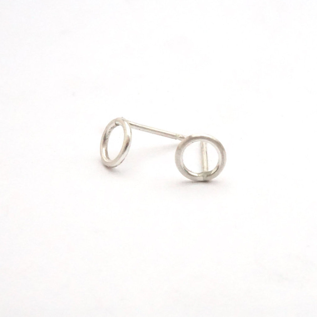 Elegant and Understated Hand-Made Open Circle Stud Earrings - 0034 - Virginia Wynne Designs