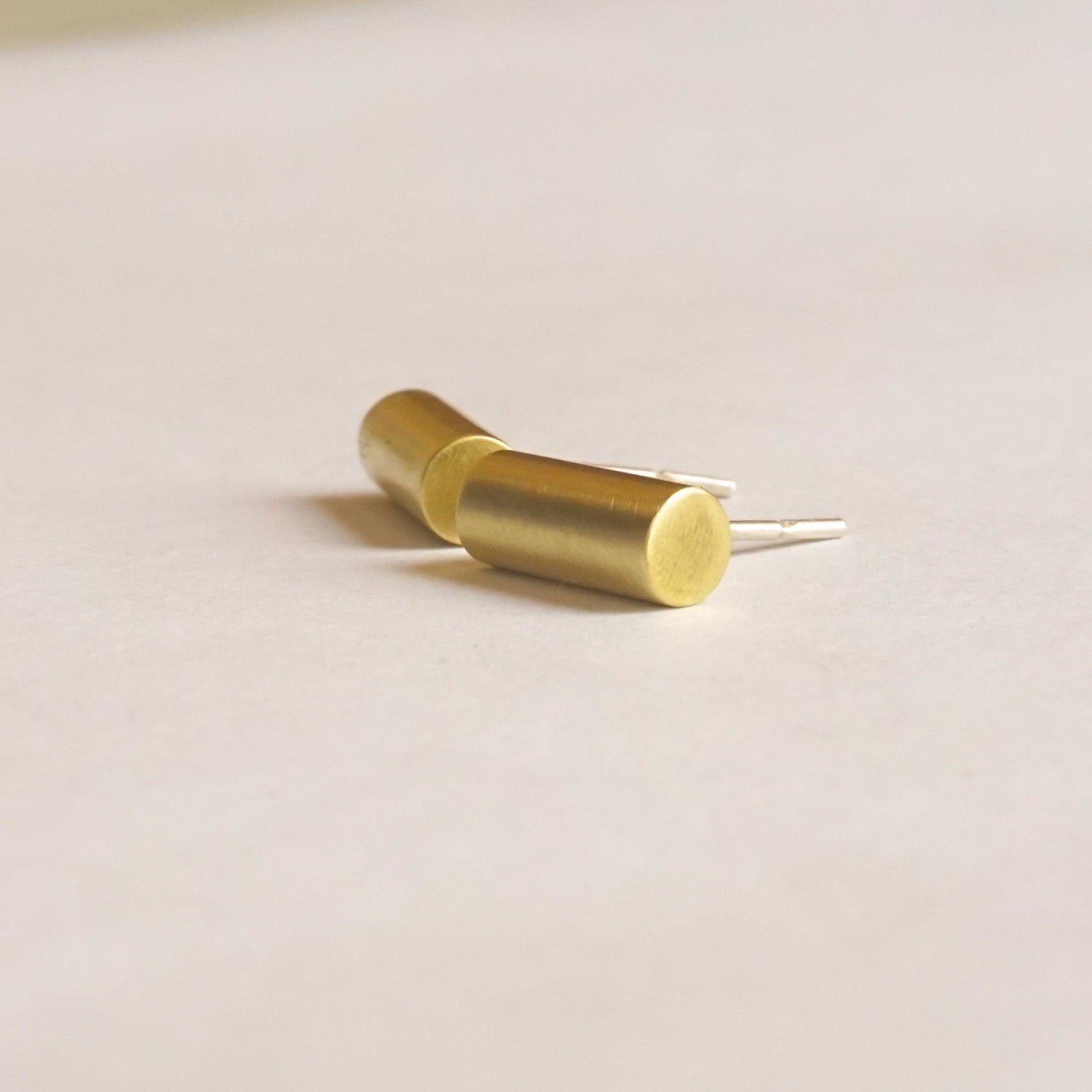 A Contemporary Classic - Hand-Made Solid Round Bar Stud Earrings - 0163 - Virginia Wynne Designs