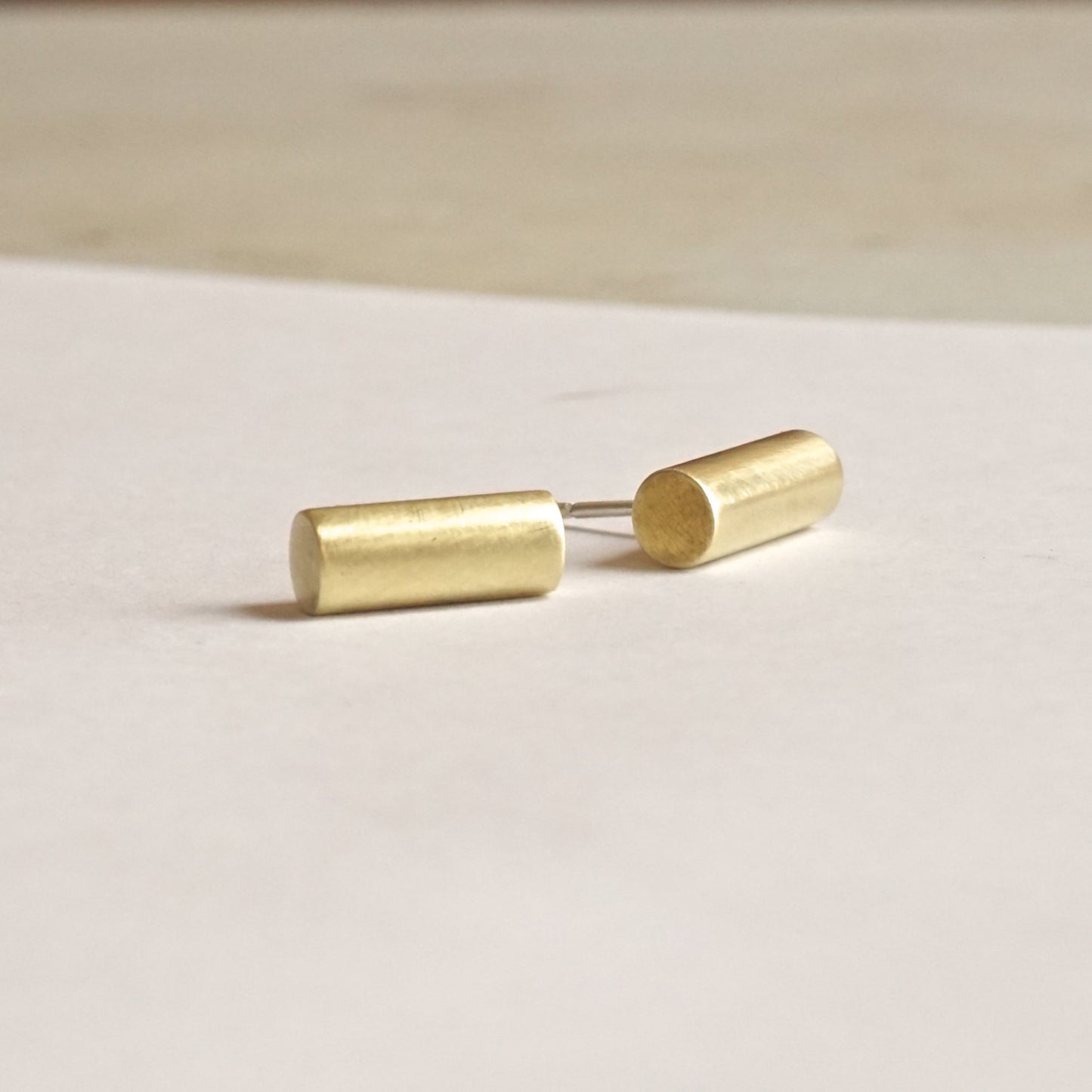 A Contemporary Classic - Hand-Made Solid Round Bar Stud Earrings - 0163 - Virginia Wynne Designs
