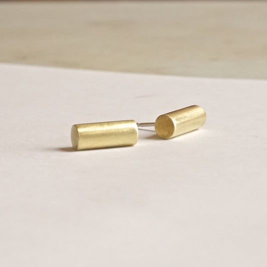 A Contemporary Classic - Hand-Made Solid Round Bar Stud Earrings - 0163 - Virginia Wynne Designs