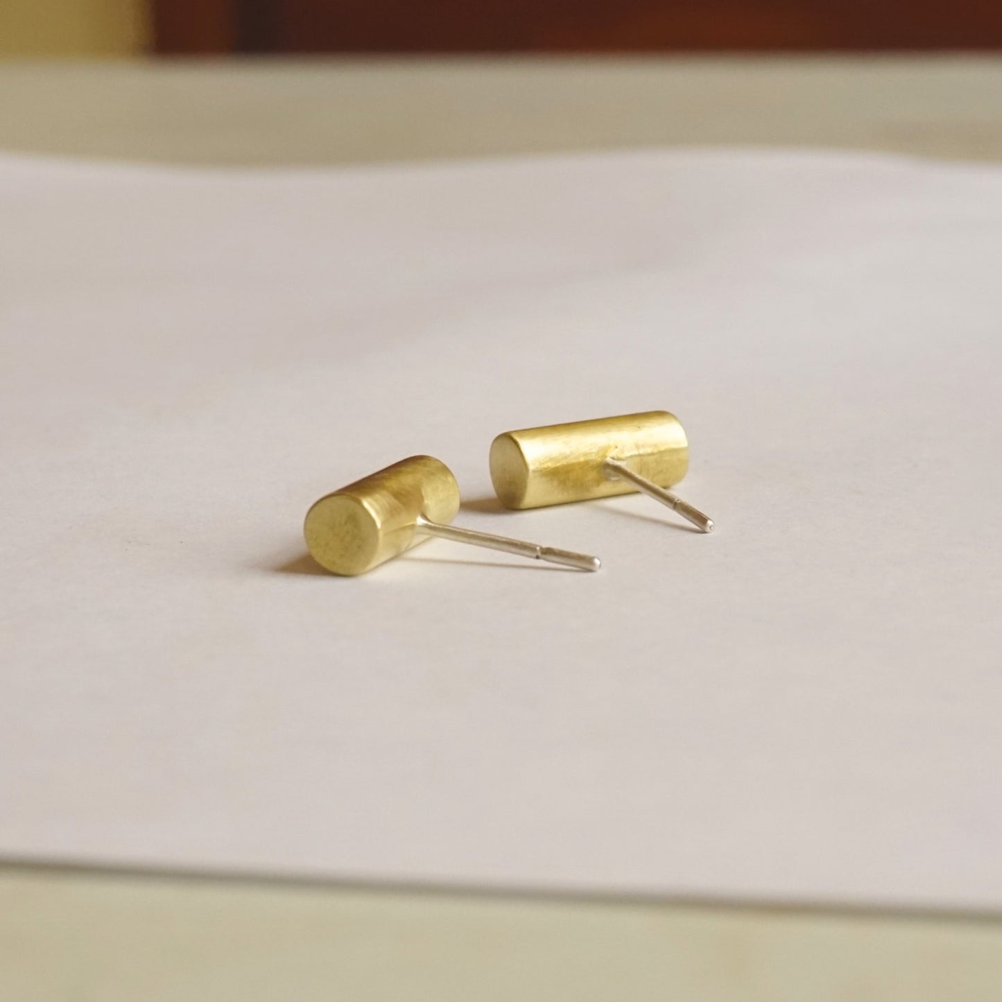 A Contemporary Classic - Hand-Made Solid Round Bar Stud Earrings - 0163 - Virginia Wynne Designs
