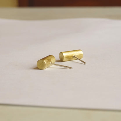 A Contemporary Classic - Hand-Made Solid Round Bar Stud Earrings - 0163 - Virginia Wynne Designs
