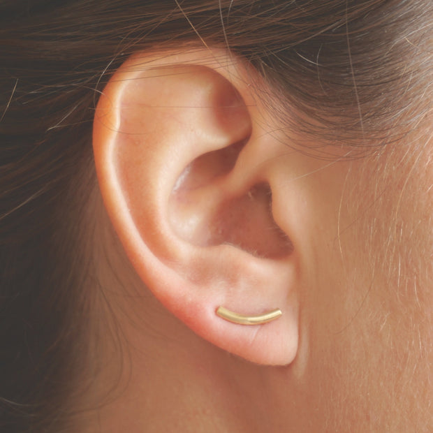 Understated Yet Modern Hand-Made Small Ear Climber Earrings - 0176 - Virginia Wynne Designs