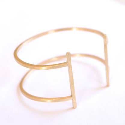 Unique and Beautiful Double T Square Hand-Made Cuff Bracelet - 0177 - Virginia Wynne Designs