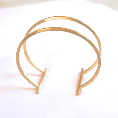 Unique and Beautiful Double T Square Hand-Made Cuff Bracelet - 0177 - Virginia Wynne Designs