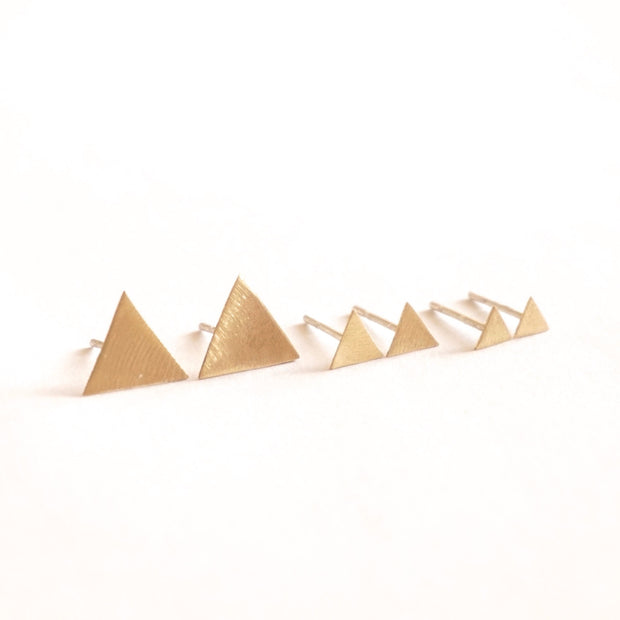Smart and Affordable Hand-Made Set of Three Pairs Of Triangle Stud Earrings - 0190 - Virginia Wynne Designs
