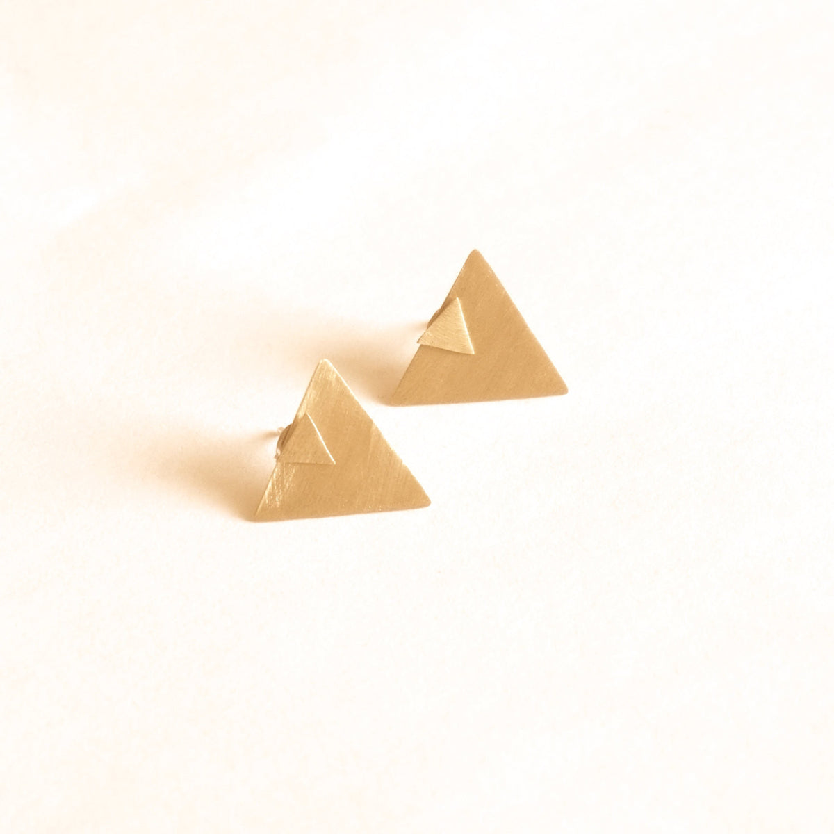 Minimalist Perfection Triangle Shaped Ear Jacket Earrings - 0191 - Virginia Wynne Designs