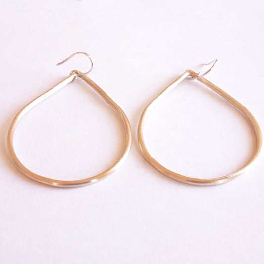 Timeless and Tasteful - Large, Open, Gold Colored Brass, Tear Drop, Dangle Earrings - 0101 - Virginia Wynne Designs