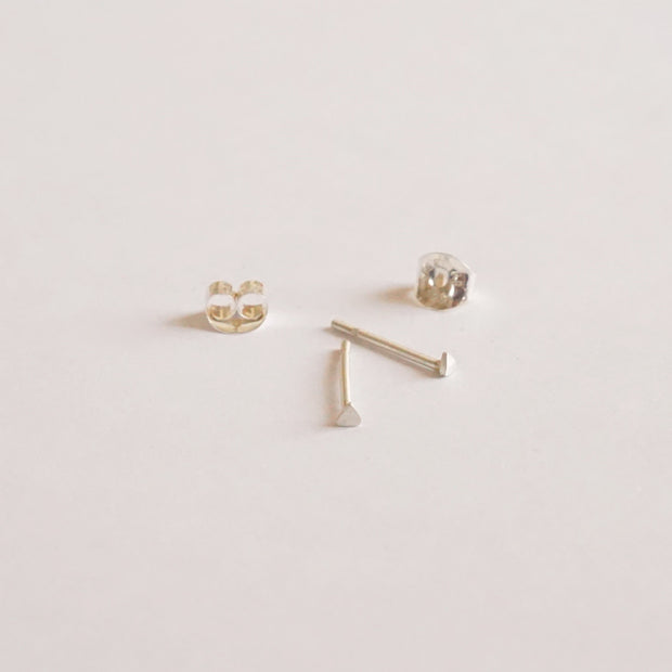 Timeless Hand-Made Sterling Silver or 14K Gold Triangle Stud Earrings - 0200 - Virginia Wynne Designs