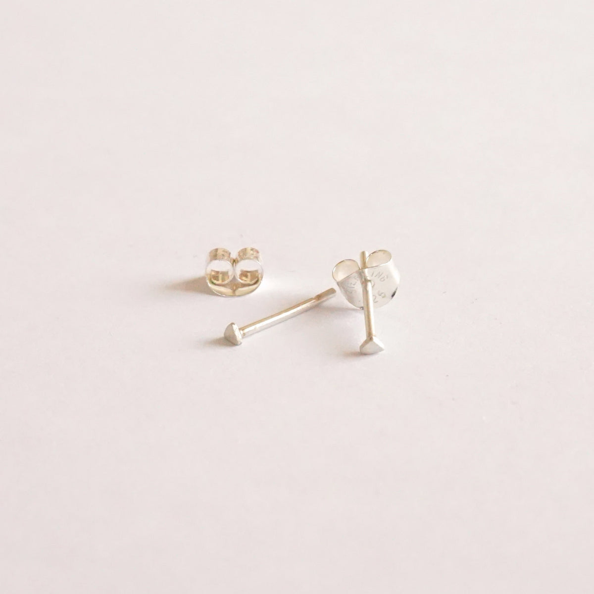 Timeless Hand-Made Sterling Silver or 14K Gold Triangle Stud Earrings - 0200 - Virginia Wynne Designs