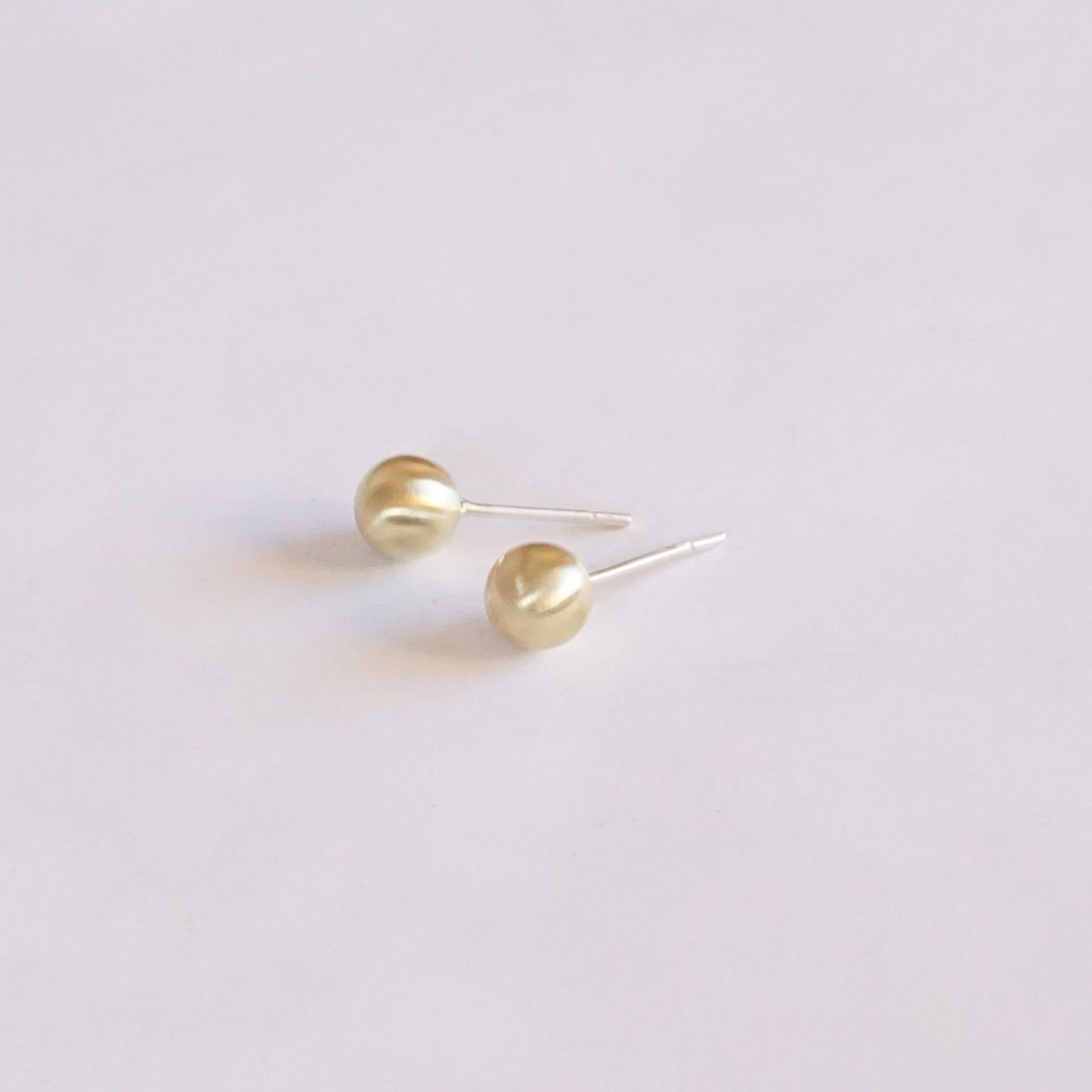 Well Designed, Sophisticated, Hand-Crafted Solid Brass Ball Stud Earrings - 0201 - Virginia Wynne Designs