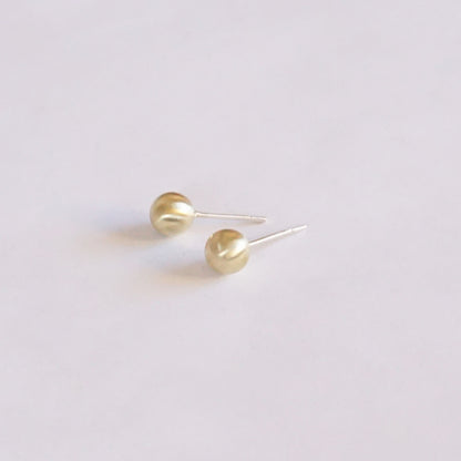 Well Designed, Sophisticated, Hand-Crafted Solid Brass Ball Stud Earrings - 0201 - Virginia Wynne Designs