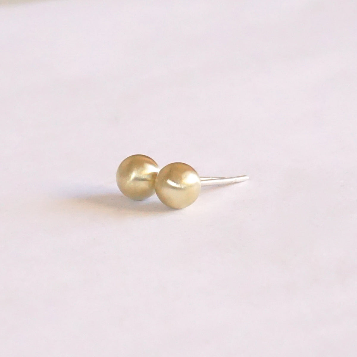 Well Designed, Sophisticated, Hand-Crafted Solid Brass Ball Stud Earrings - 0201 - Virginia Wynne Designs