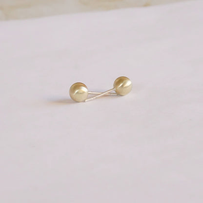 Well Designed, Sophisticated, Hand-Crafted Solid Brass Ball Stud Earrings - 0201 - Virginia Wynne Designs