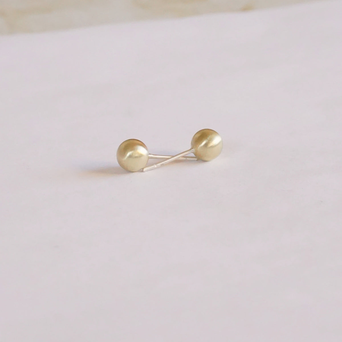 Well Designed, Sophisticated, Hand-Crafted Solid Brass Ball Stud Earrings - 0201 - Virginia Wynne Designs