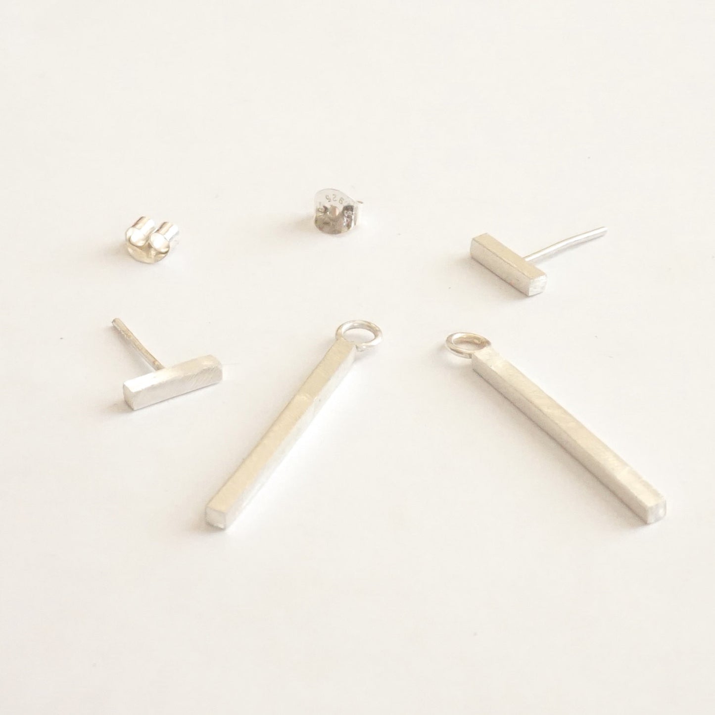 Hand-Made, Elegant Minimalist Ear Jacket in Brass, Sterling Silver or Silver Oxidized - 0202 - Virginia Wynne Designs