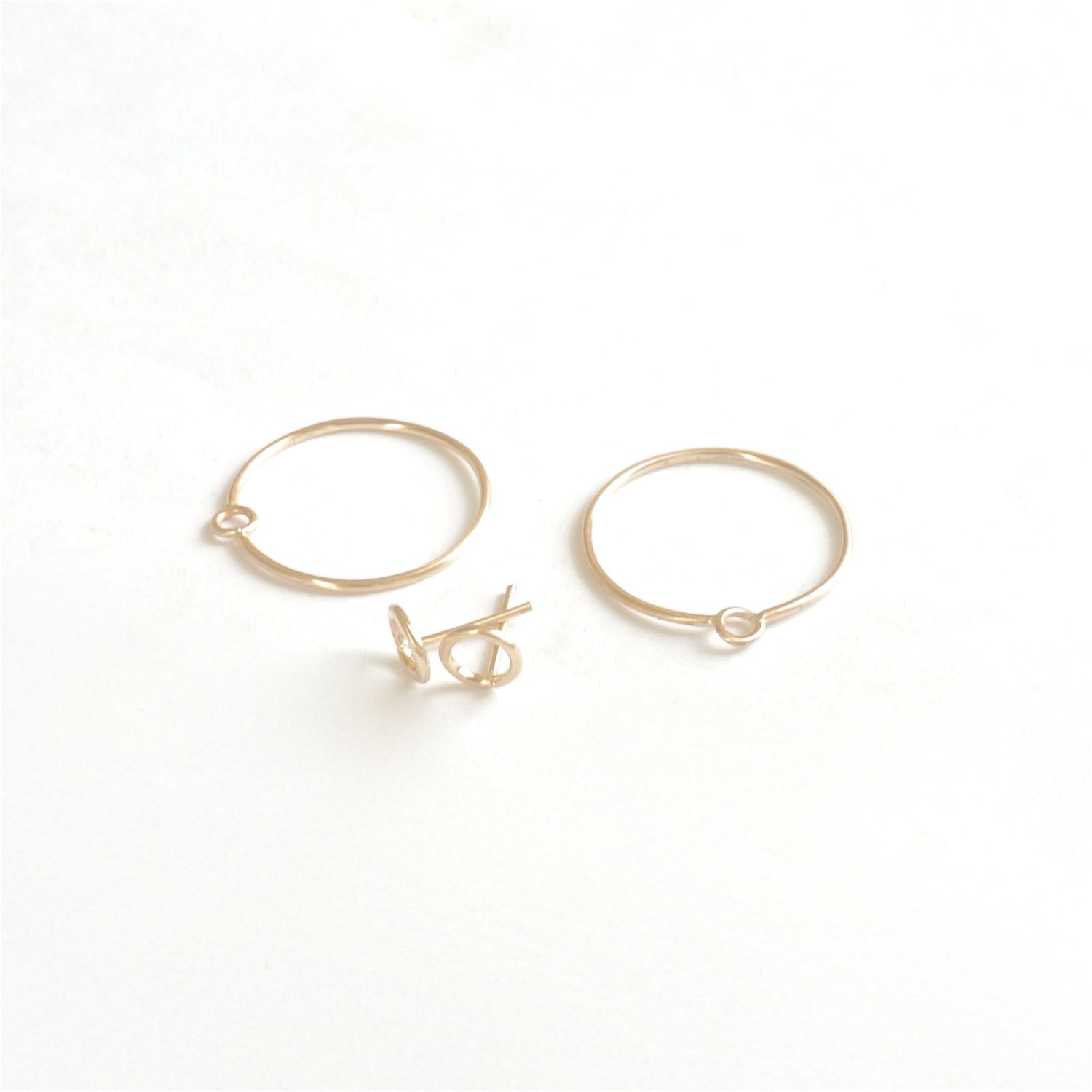 Elegant Distinctive and Modern Small Open Circle Ear Jacket Stud Earring Set - 0206 - Virginia Wynne Designs