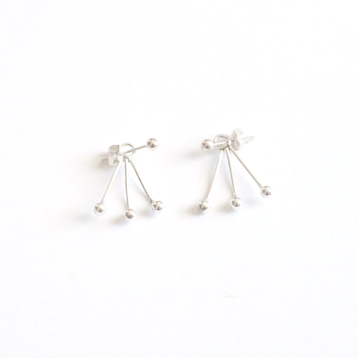 Chic and Unique - Hand-Crafted, Distinctive Triple Ball Ear Jacket Earrings - 0217 - Virginia Wynne Designs