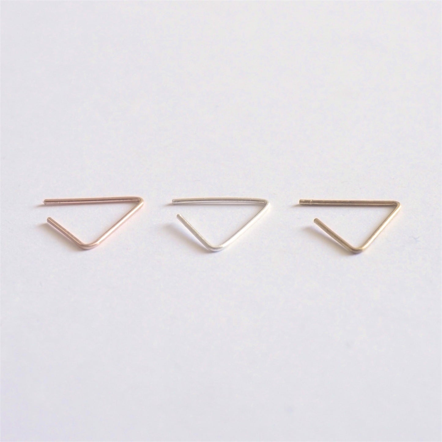 Unique Elegant Open Triangle Stud Earrings - 0218 - Virginia Wynne Designs
