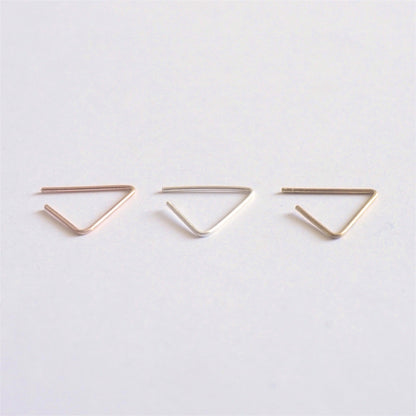 Unique Elegant Open Triangle Stud Earrings - 0218 - Virginia Wynne Designs