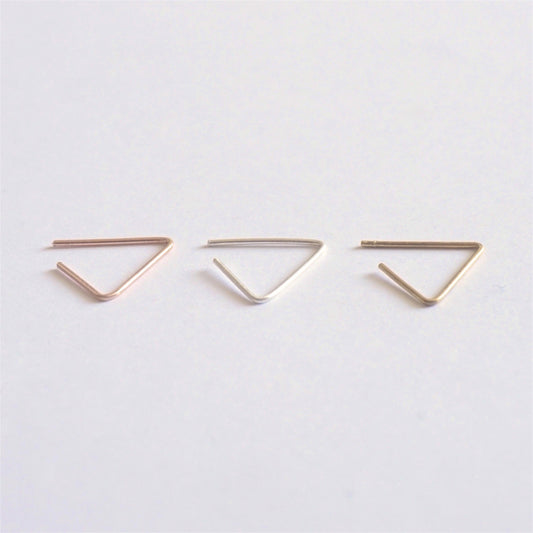 Unique Elegant Open Triangle Stud Earrings - 0218 - Virginia Wynne Designs