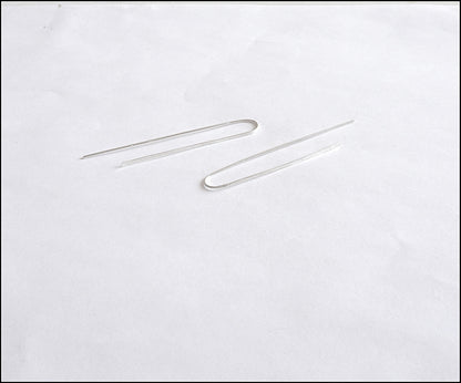 Elegant and Hand-Crafted, Long Arc Open U-Shaped Hoop Earrings - 0211 - Virginia Wynne Designs